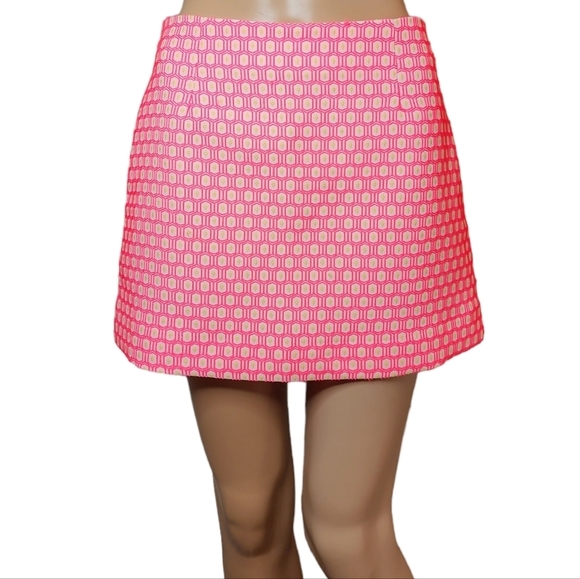 Lily Pulitzer mini skirt. Hot pink,  yellow, white.  Size 0. - Picture 1 of 16